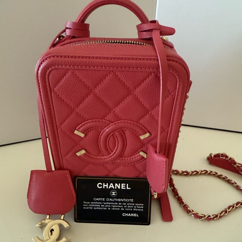 Pink Chanel North South Filigree Bag